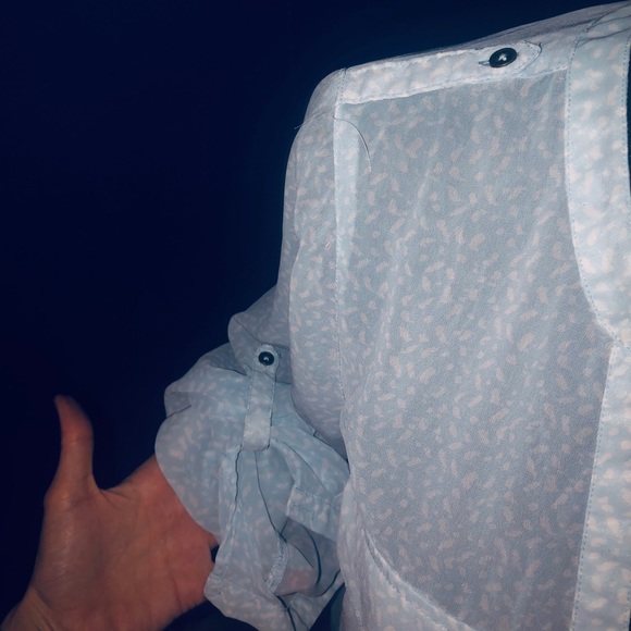 Sheer Gap Blouse in Baby Blue - Picture 2 of 2